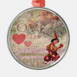 Love Heart Sweetheart Valentine Cherub Metal Tree Decoration