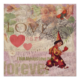 Love Heart Sweetheart Valentine Cherub Poster