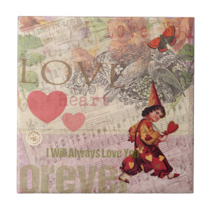 Love Heart Sweetheart Valentine Cherub Tile