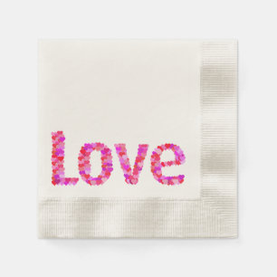 LOVE Heart Text Napkins