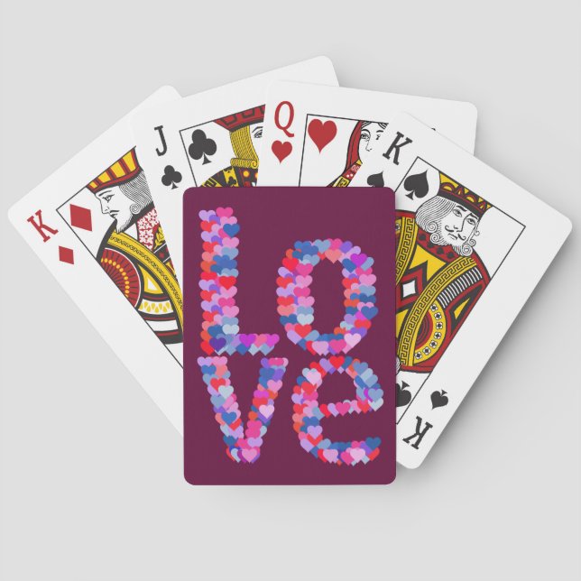 LOVE Heart Text Playing Cards (Back)