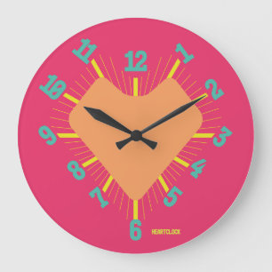 Love HEART TIME BY POP ART MASANSER PIXELAT Large Clock