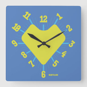 Love HEART TIME BY POP ART MASANSER PIXELAT Square Wall Clock