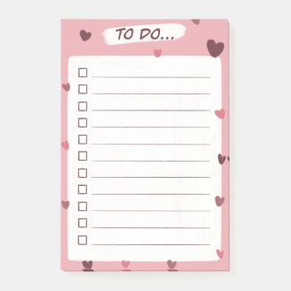 Love heart To Do List post it notes