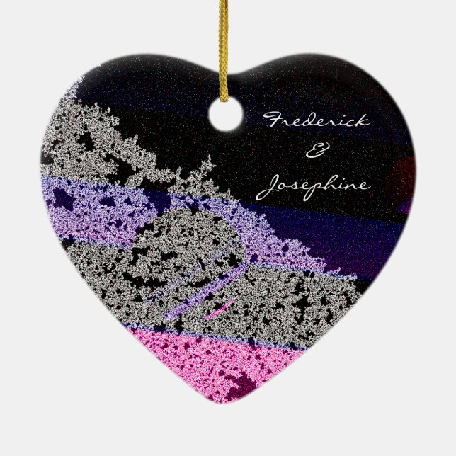 Love Heart Together Forever Ceramic Tree Decoration (Back)
