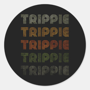 Love Heart Trippie Tee Grunge Vintage Style Black Classic Round Sticker