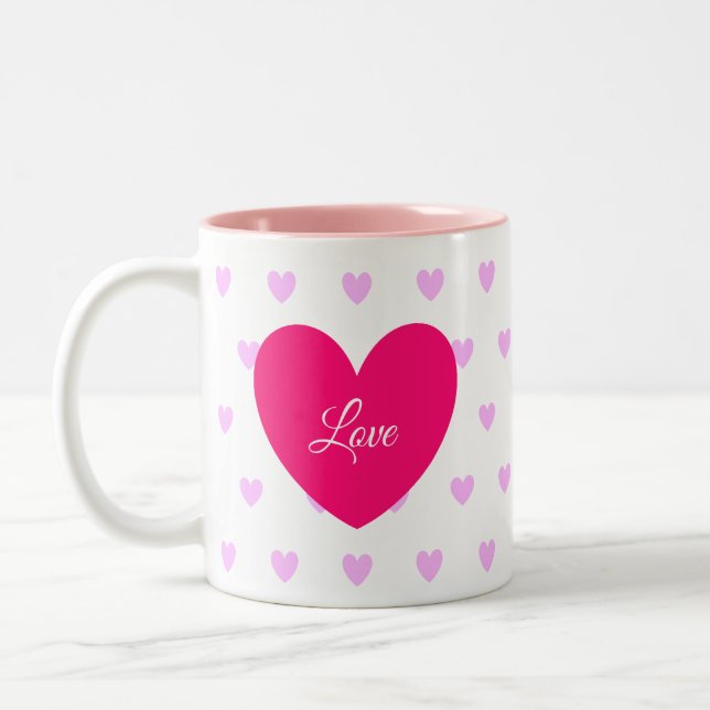 Love Heart Two-Tone Coffee Mug (Left)