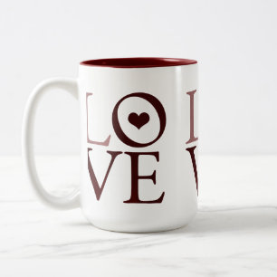 Love heart Two-Tone coffee mug