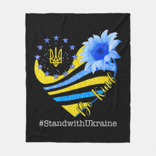 Love Heart Ukraine Be Kind Stand With Ukraine Ukra Fleece Blanket