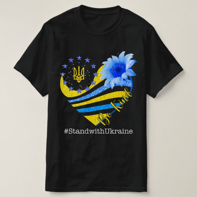 Love Heart Ukraine Be Kind Stand With Ukraine Ukra T-Shirt (Design Front)