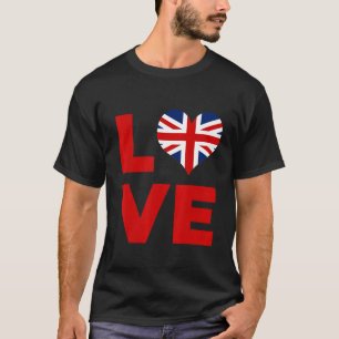 Love Heart United Kingdom Flag T-Shirt