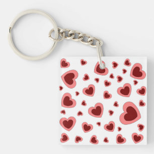 LOVE HEART VALENTINE BIRTHDAY GIFT KEY RING