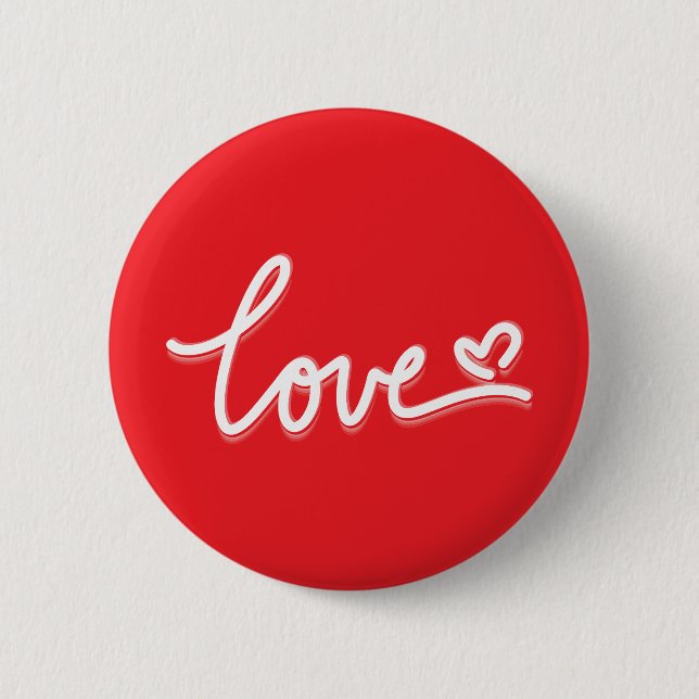 Love Heart Valentines 6 Cm Round Badge (Front)