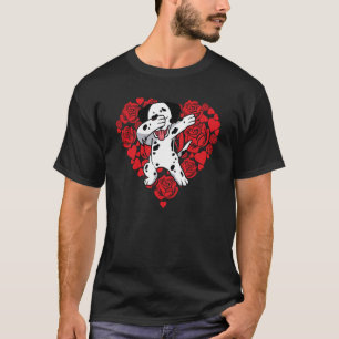 Love Heart Valentine's Day Roses dalmatian Boys Ki T-Shirt