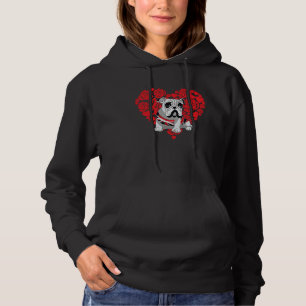 Love Heart Valentine's Day Roses English Bulldog B Hoodie