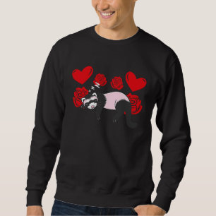 Love Heart Valentine's Day Roses Ferrets Boys Kids Sweatshirt