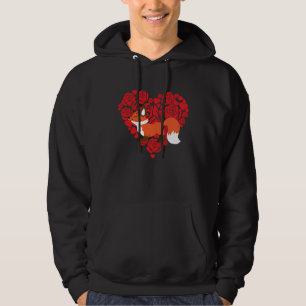 Love Heart Valentine's Day Roses Fox Boys Kids Hoodie