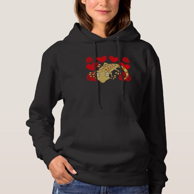 Love Heart Valentine's Day Roses Leopard Gecko Boy Hoodie (Front)