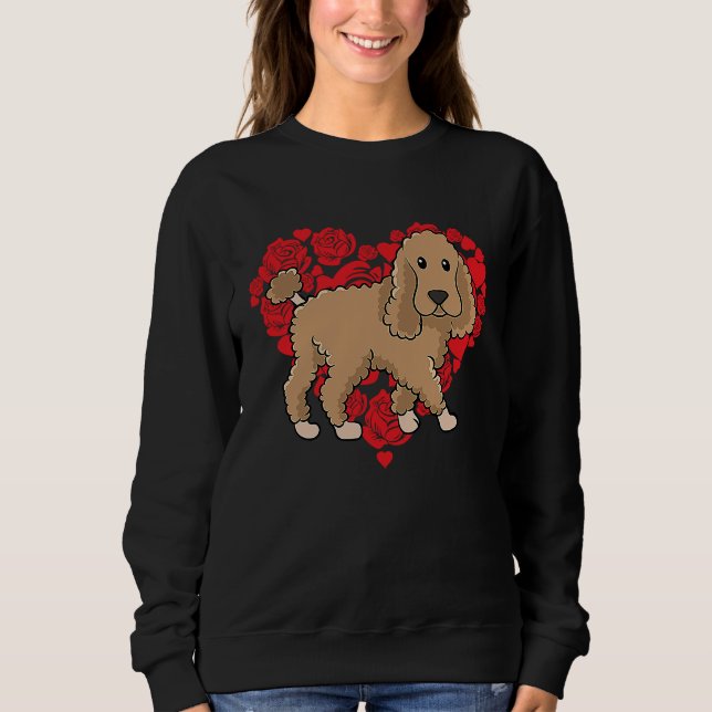 Love Heart Valentine's Day Roses Poodle Boys Kids Sweatshirt (Front)