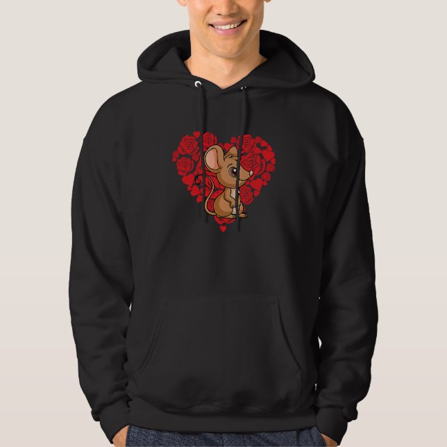 Love Heart Valentine's Day Roses Rat Boys Kids Hoodie (Front)