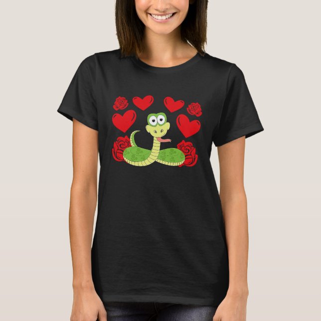 Love Heart Valentine's Day Roses Snake Boys Kids T-Shirt (Front)