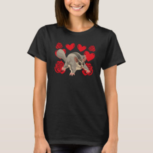 Love Heart Valentine's Day Roses Sugar Glider Boys T-Shirt