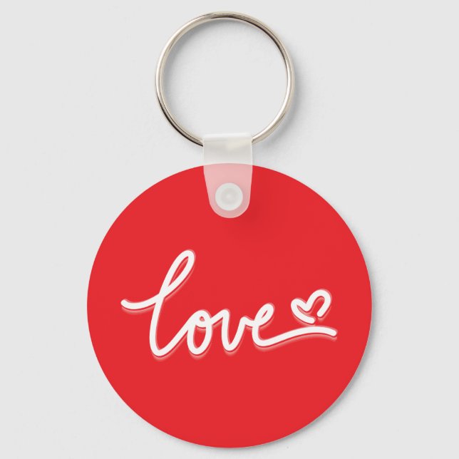 Love Heart Valentines Key Ring (Front)