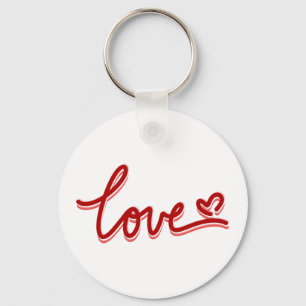 Love Heart Valentines Key Ring
