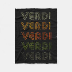 Love Heart Verdi Tee Grunge Vintage Style Black Ve Fleece Blanket