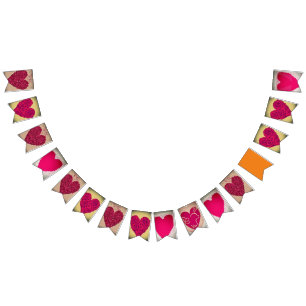 Love Heart Vintage Engagement Party Bunting