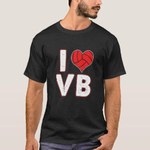 Love Heart Volleyball Player Ball Sports Coach Tea T-Shirt
