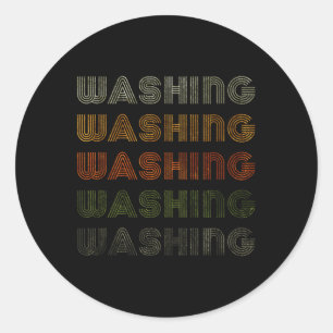 Love Heart Washing Tee Grunge Vintage Style Black Classic Round Sticker