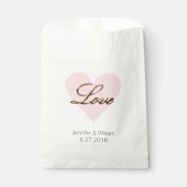 Love Heart Wedding Favour Bag (Front)