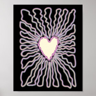 Love Heart With Abstract Design Sticker Poster