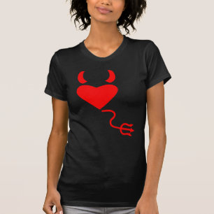 Love Heart with Devil Horns and Tail T-Shirt