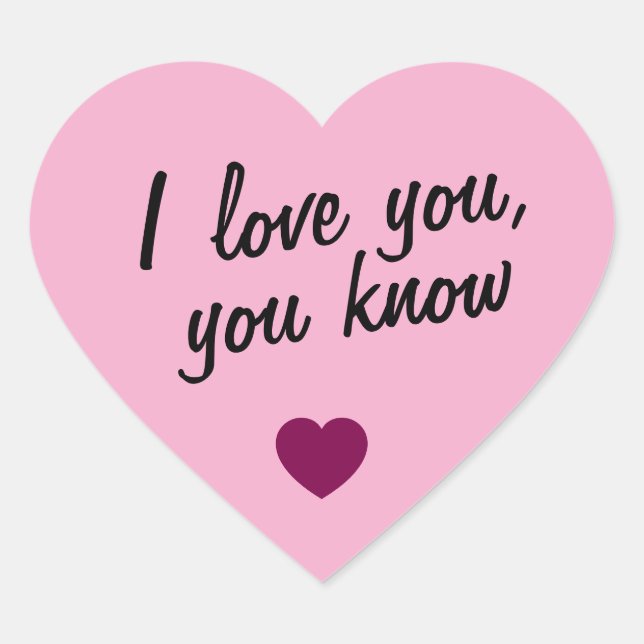 love heart with qoute sticker (Front)