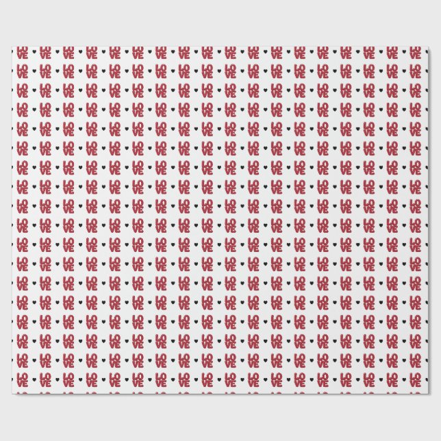 Love Heart Wrapping Paper (Flat)