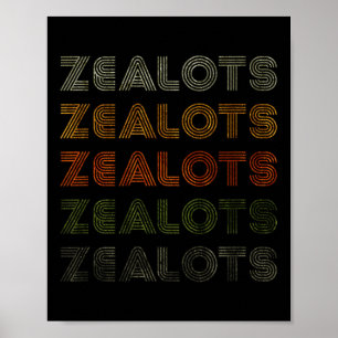 Love Heart Zealots Tee Grunge Vintage Style Black Poster