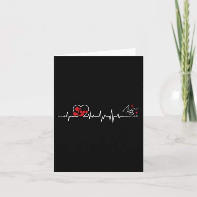 Love Heartbeat Hand Sign Language Hearing Loss Awa Card (Front)