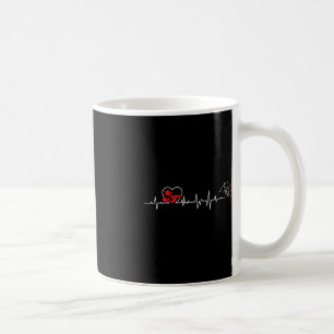 Love Heartbeat Hand Sign Language Hearing Loss Awa Coffee Mug
