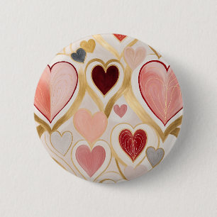 Love Hearts 6 Cm Round Badge