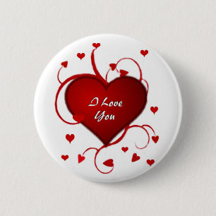 Love Hearts 6 Cm Round Badge