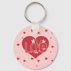 Love Hearts and Stars Key Ring