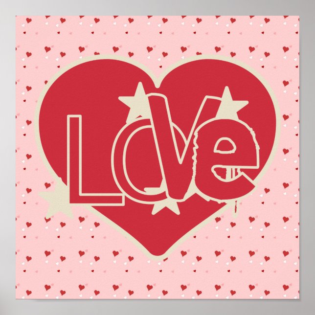 Love Hearts and Stars Poster (Front)
