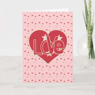 Love Hearts and Stars Valentine's Holiday Card