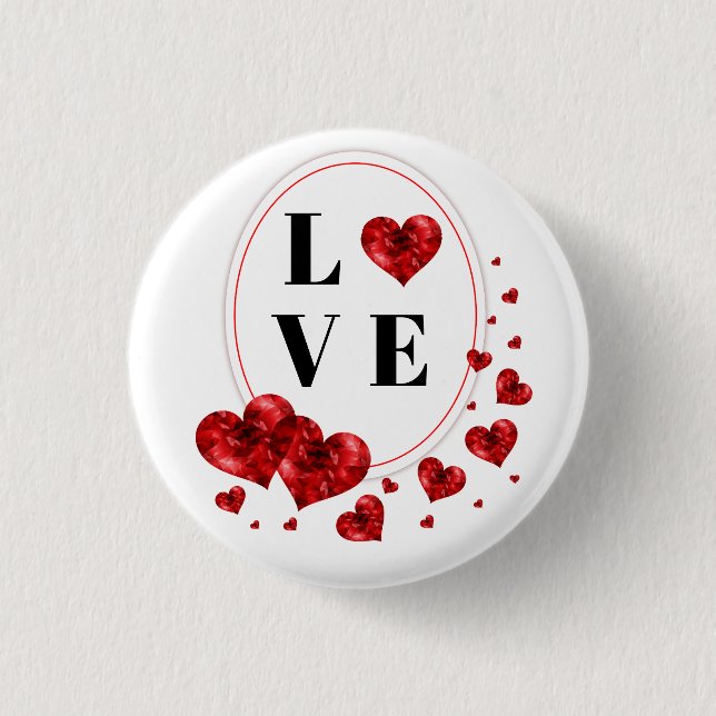 Love Hearts Artwork Design 3 Cm Round Badge (Front)