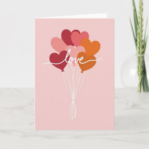 Love Hearts Balloon Greeting Card