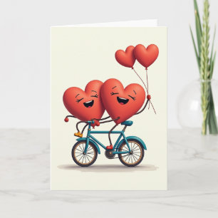 Love Hearts Bicycle Ride Card