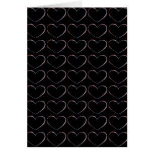 Love Hearts Black Grey Pop Art Greeting Cards