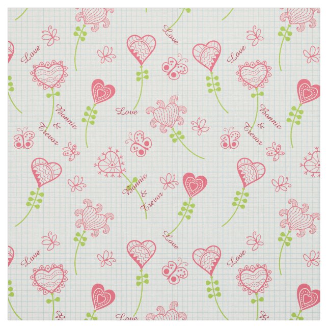 Love Hearts Blooming 2 Fabric (Swatch)